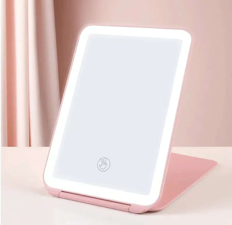 GlowBloomWorld Tri-Fold Illuminated Vanity Mirror